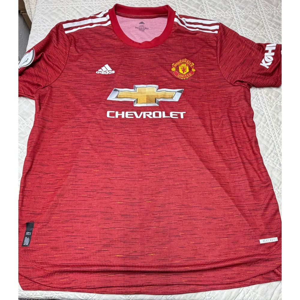 Adidas Manchester United Jersey Mens 2XL Red 2020-21 Authentic Heat.RDY GC7957